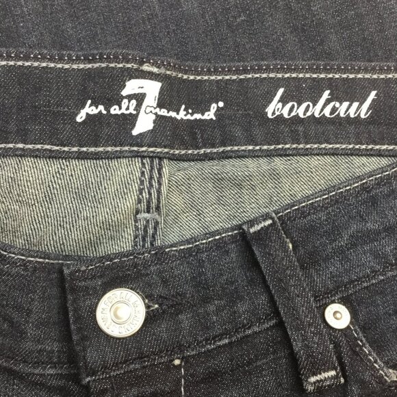7 For All Mankind Womens 31 Bootcut Jeans Dark Wash Denim Cotton/Spandex Blend - Picture 10 of 12